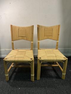 John Hutton SUITE OF FOUR HIGH END CANE AND WOOD DINING CHAIRS BY JOHN HUTTON FOR DONGHIA - 4278319
