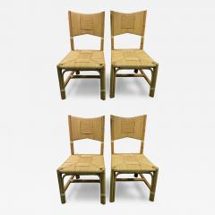 John Hutton SUITE OF FOUR HIGH END CANE AND WOOD DINING CHAIRS BY JOHN HUTTON FOR DONGHIA - 4279228