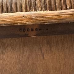 John Hutton Woven Cane Mahogany Oversized Lounge Chairs USA 1990s - 4419340