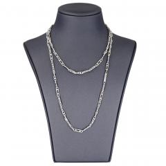John Iversen One of a Kind White Sterling Silver Handmade Link Chain Necklace John Iversen - 4701343