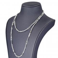 John Iversen One of a Kind White Sterling Silver Handmade Link Chain Necklace John Iversen - 4701350
