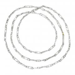 John Iversen One of a Kind White Sterling Silver Handmade Link Chain Necklace John Iversen - 4701765
