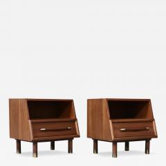 John Keal Californian Modern Night Stands w Bookcase by John Keal for Brown Saltman - 4643741