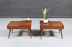John Keal Californian Modern Side Tables w Storage Compartments by John Keal - 4794100