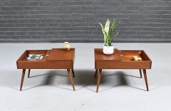 John Keal Californian Modern Side Tables w Storage Compartments by John Keal - 4794101