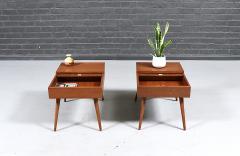 John Keal Californian Modern Side Tables w Storage Compartments by John Keal - 4794102
