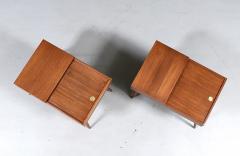 John Keal Californian Modern Side Tables w Storage Compartments by John Keal - 4794105