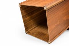 John Keal John Keal American Square Reverse Painted Glass And Walnut End Side Tables - 3170569