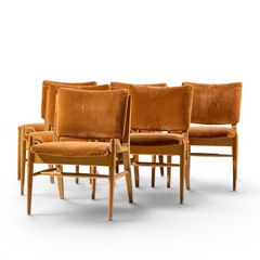 John Keal John Keal Brown Saltman Mid Century Bleached Mahogany Dining Chairs Set of 6 - 4701824
