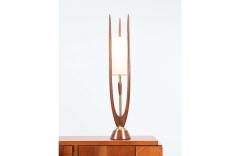 John Keal John Keal Sculpted Walnut Brass Table Lamp for Modeline - 2236500