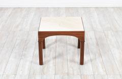 John Keal John Keal Side Table with Travertine Stone Top for Brown Saltman - 2975468