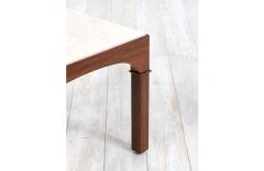 John Keal John Keal Side Table with Travertine Stone Top for Brown Saltman - 2975472