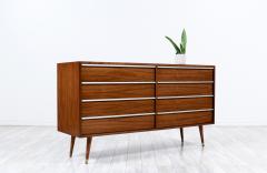 John Keal John Keal Walnut Dresser with Metal Accent Pulls for Brown Saltman - 3322172