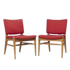 John Keal John Keal for Brown Saltman Mid Century Beached Mahogany Dining Chairs Pair - 3932256