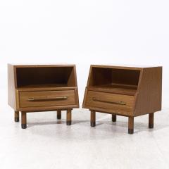 John Keal John Keal for Brown Saltman Mid Century Bleached Mahogany Nightstands Pair - 4039396