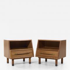 John Keal John Keal for Brown Saltman Mid Century Bleached Mahogany Nightstands Pair - 4040578