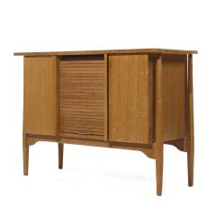 John Keal John Keal for Brown Saltman Mid Century Bleached Mahogany Tambour Door Credenza - 3936627