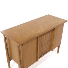 John Keal John Keal for Brown Saltman Mid Century Bleached Mahogany Tambour Door Credenza - 3936636