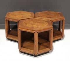 John Keal John Keal for Brown Saltman Set of Three Walnut and Burl Cocktail Tables 1970s - 2603380