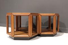 John Keal John Keal for Brown Saltman Set of Three Walnut and Burl Cocktail Tables 1970s - 2603382