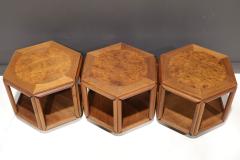 John Keal John Keal for Brown Saltman Set of Three Walnut and Burl Cocktail Tables 1970s - 2603383