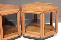 John Keal John Keal for Brown Saltman Set of Three Walnut and Burl Cocktail Tables 1970s - 2603384