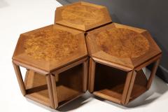 John Keal John Keal for Brown Saltman Set of Three Walnut and Burl Cocktail Tables 1970s - 2603385