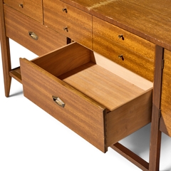 John Keal John Keal for Brown Saltman Style Mid Century Mahogany and Cane Console Credenza - 4775000