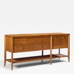 John Keal John Keal for Brown Saltman Style Mid Century Mahogany and Cane Console Credenza - 4776715