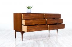 John Keal Mid Century Modern Walnut Dresser by John Keal for Brown Saltman - 2272561