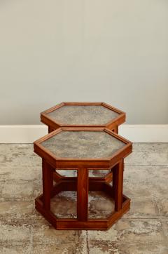John Keal Pair of Hexagonal Domino Side Tables by John Keal for Brown Saltman - 3732256