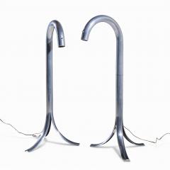 John Mascheroni John Mascheroni Mid Century Aluminum Tube Floor Lamps Pair - 4418195