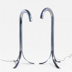 John Mascheroni John Mascheroni Mid Century Aluminum Tube Floor Lamps Pair - 4419332