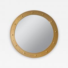 John McDevitt A 57 5 Circular Steel Mirror with Bosses in Gold Finish - 272395