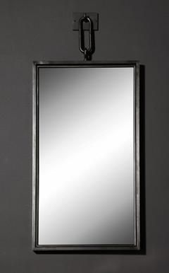 John McDevitt A Patinated Steel Rectangular Pendant Mirror Smaller Size - 271406