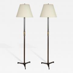 John McDevitt Pair of Steel Floor Lamps in Pewter Finish - 272352