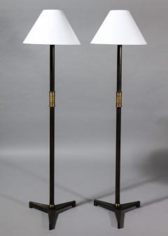 John McDevitt Pair of Steel Floor Lamps in Statuary Bronze Finish - 271351