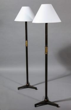 John McDevitt Pair of Steel Floor Lamps in Statuary Bronze Finish - 271352