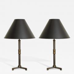 John McDevitt Pair of Steel Table Lamps with Tripod base in Pewter Finish - 272353