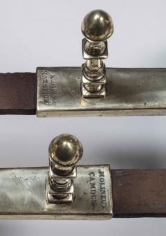 John Molineaux Pair of Signed Brass Andirons - 3590401