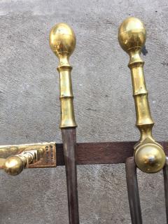 John Molineaux Pair of Signed Brass Andirons - 3590402