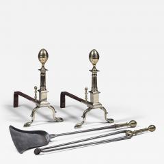 John Molineaux Pair of Signed Brass Andirons - 3592167