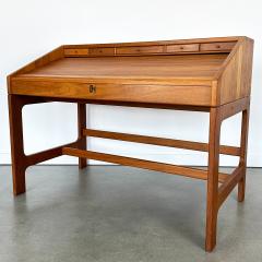 John Mortensen Danish Solid Teak Roll Top Desk by John Mortensen - 2944034