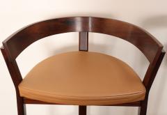 John Mortensen Pair of Danish Modern Rosewood and Leather Counter Stools by John Mortensen - 4696198