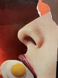 John Peters Abstract Collage Egg Mouth NYC Artist - 1274105