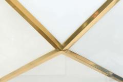 John Phillip Phillip Johnson American Modern White Glass and Brass Geometric Chandeliers - 4272686