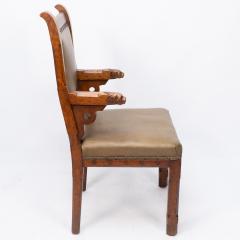 John Pollard Seddon John Pollard Seddon A Rare Gothic Oak Armchair with Carved Dog Heads to the Arms - 4236553