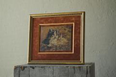 John Remmers Two Kittens in a Basket Oil on Panel Early 20th Century - 4677401