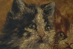 John Remmers Two Kittens in a Basket Oil on Panel Early 20th Century - 4677451