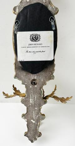 John Richard John Richard Giltwood Gilt Metal Mirrored Candle Sconces Not Electrified Pair - 4421791